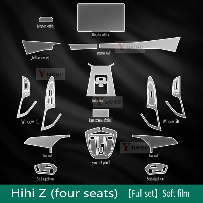 

Для HiPhi Z защитная пленка для салона автомобиля, наклейка на центральное управление, навигатор, экран, дверь, автомобильные аксессуары, прозрачная пленка из ТПУ
