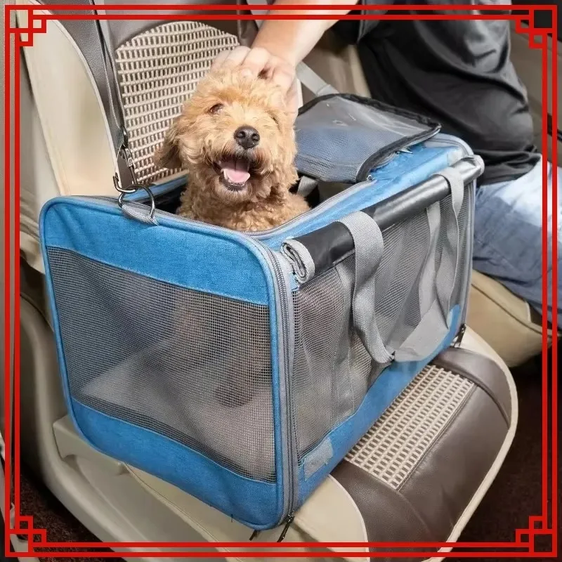FurStarPet Cushion Cat Dog Car Cushion Mesh Pet Cage Dog Cushion Travel Car Outing Breathable Bag Cat Backpack Carrier 00