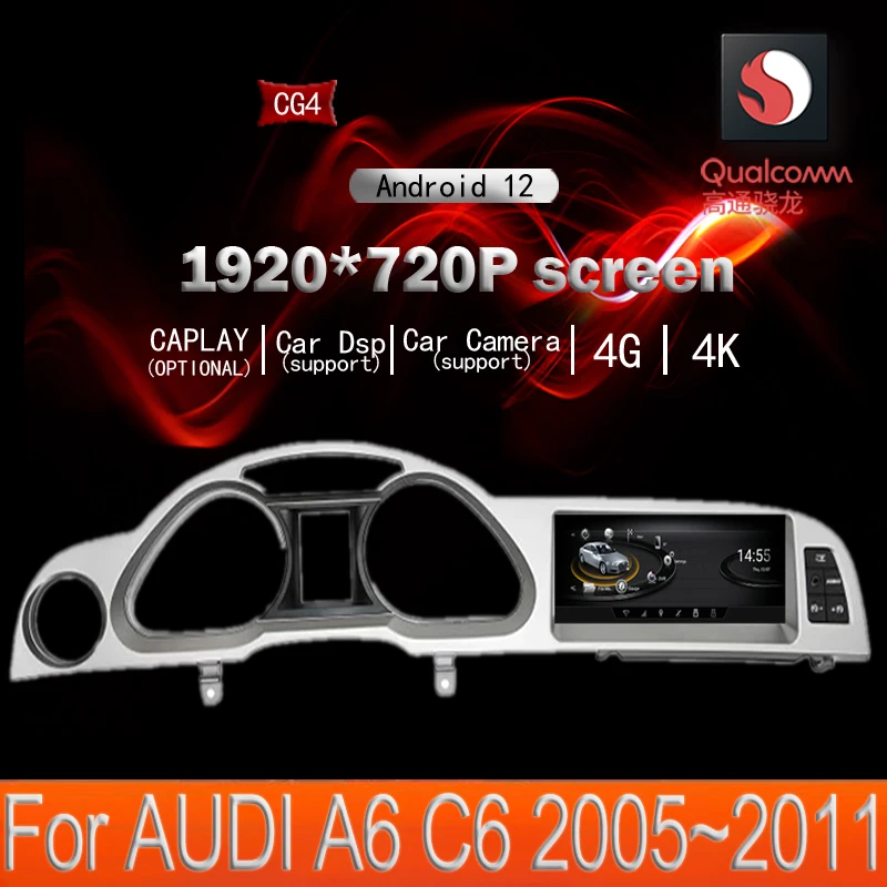 

Android 12 8G+128G For AUDI A6 C6 2005~2011 Car Multimedia Player Navigation GPS Radio Autoradio WiFi DSP CarPlay BT Canbus