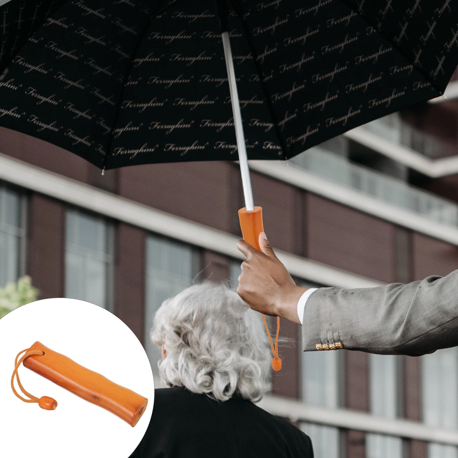 

Umbrella Handle Accessories 14mm Long Wooden Replacement Parts for Daily Use UV Sun Rain Compact Foldable Grips