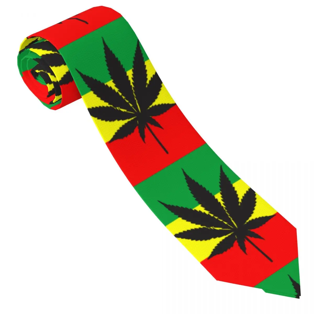 Rasta Flag With Weed Hip Hop Gorros Tie For Men Women Necktie Tie Clothing Accessories