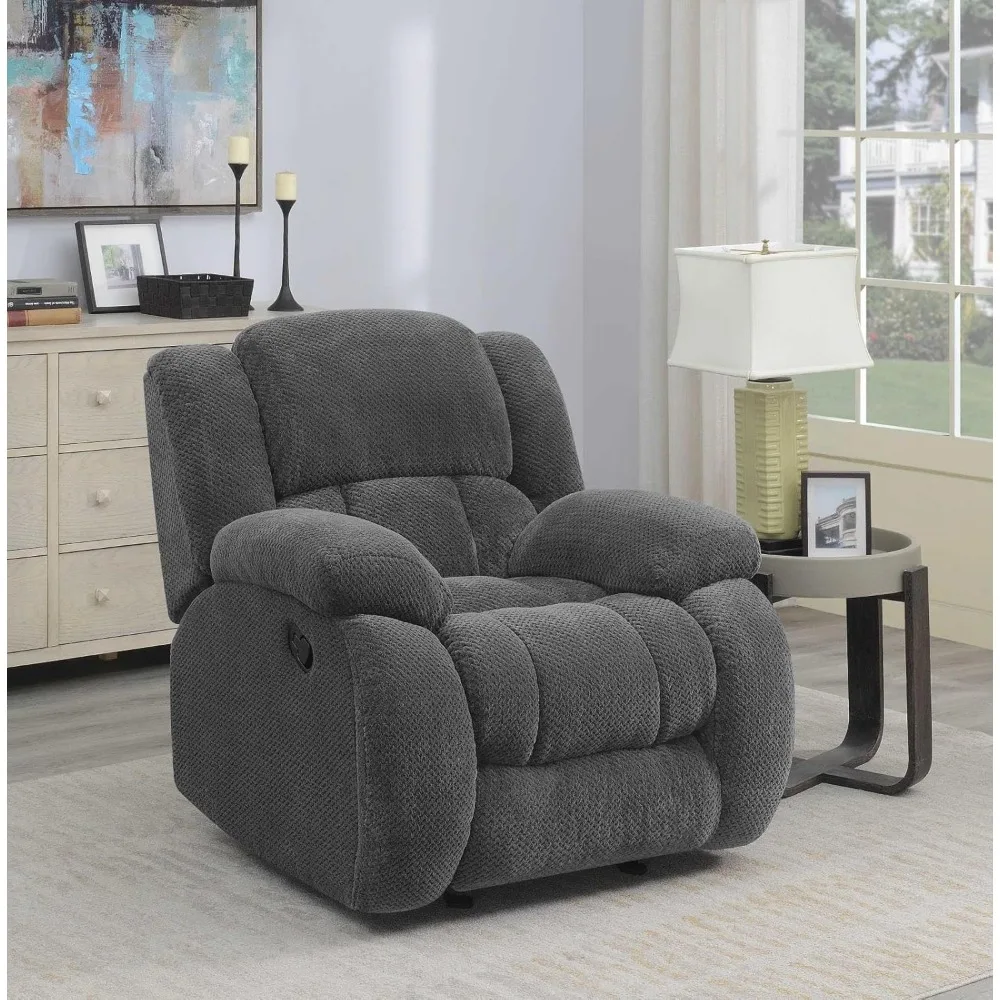 

Weissman Upholstered Glider Recliner Charcoal sillon relax reclinable sofa retratil e reclinavel диваны для гостинной