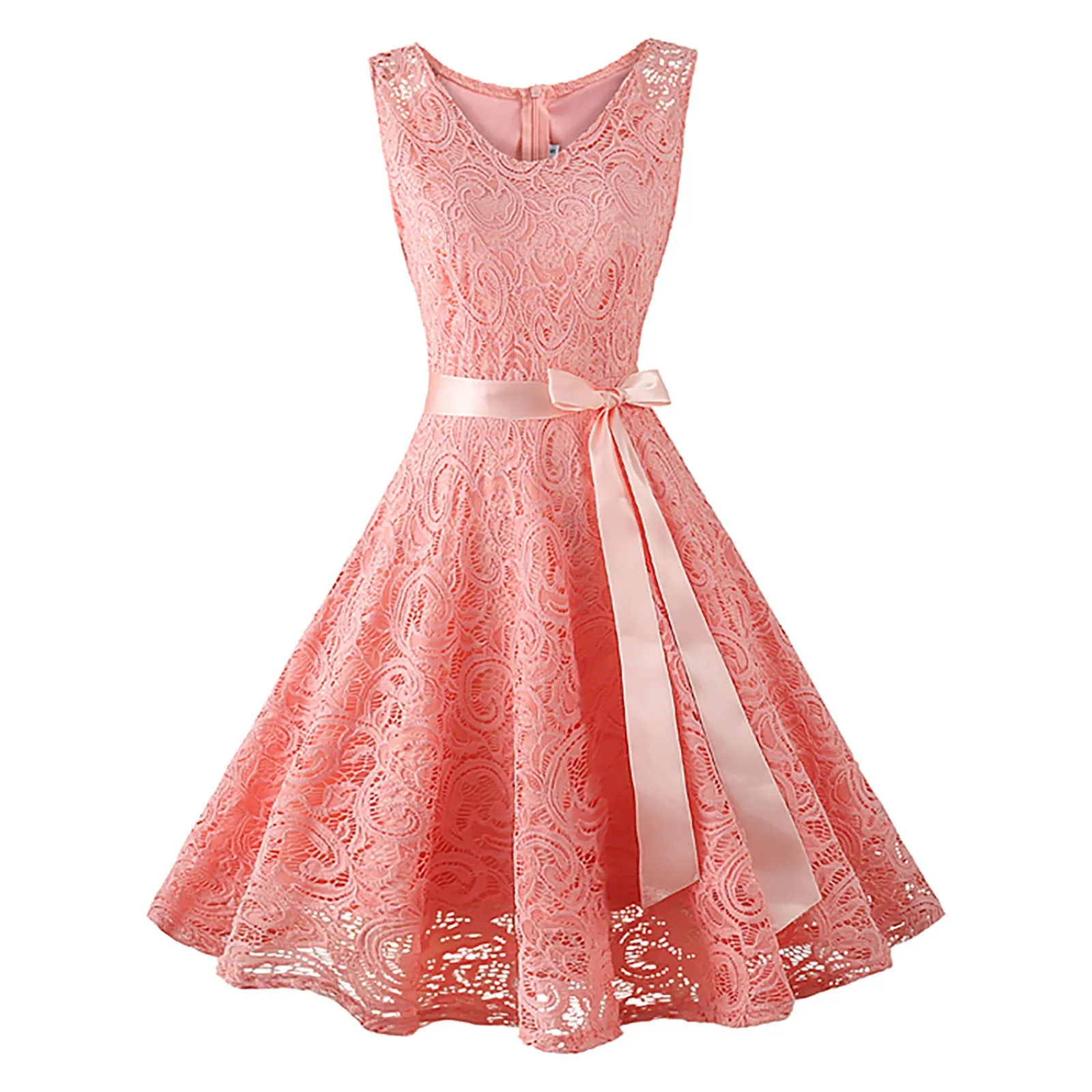 Elegant Pink Lace Party Wedding Dress for Women