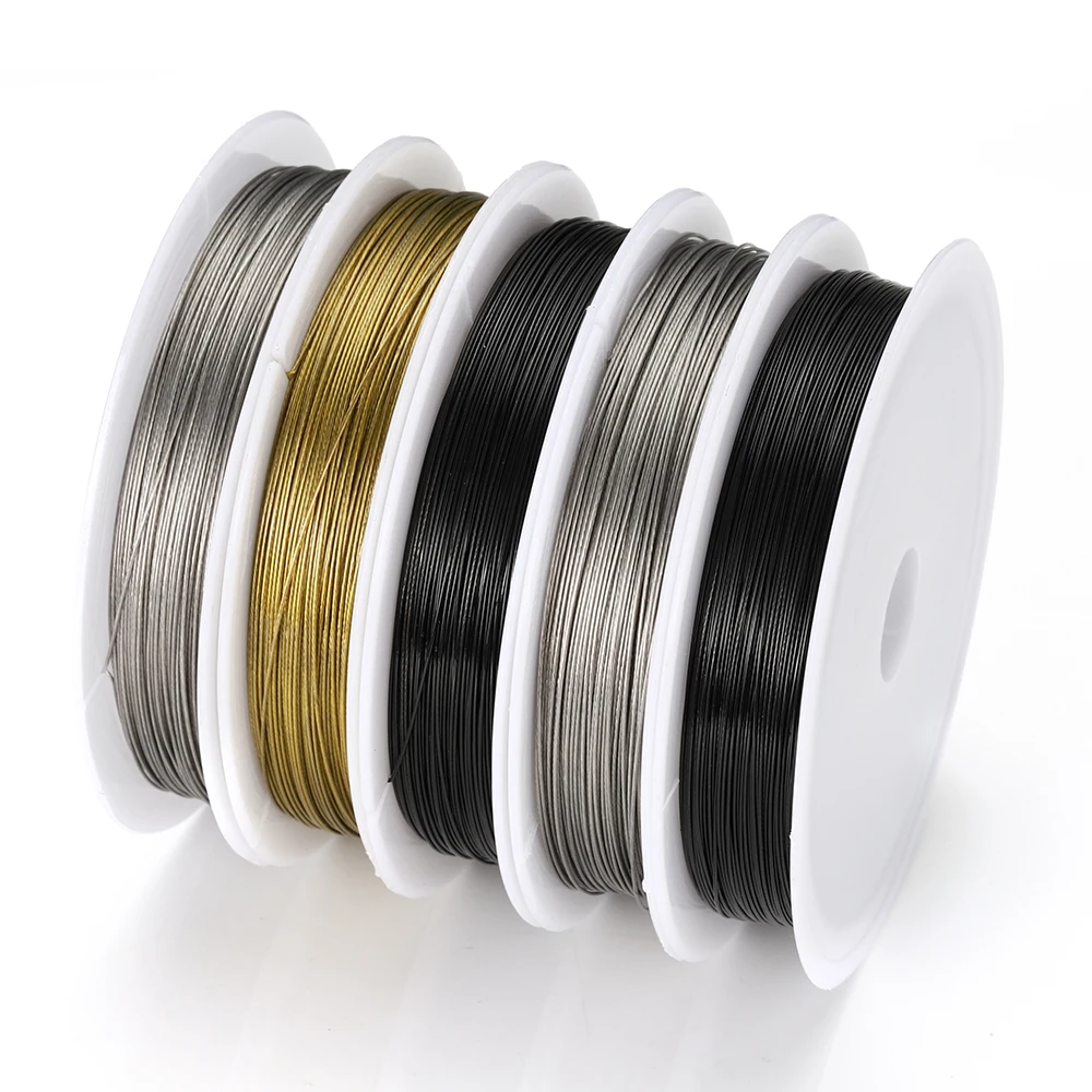 

25m 30m Roll Steel Wire 0.3/0.45/0.5/0.6mm Beading Wire Resistant Strong Thread for DIY Craft Jewelry Making Component Wholesale