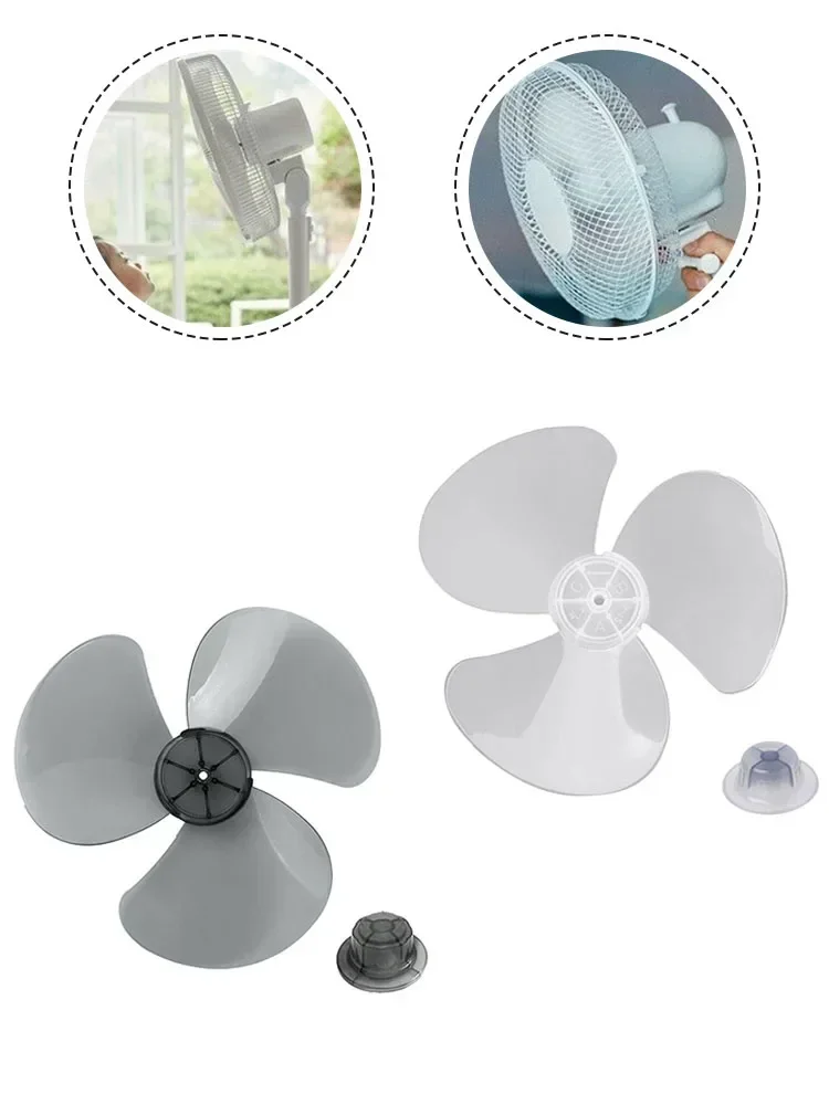 Pale de ventilateur en plastique, piédestal debout à 3 feuilles, ventilateur de table soufflé avec couvercle d\'écrou, accessoires de ventilateur