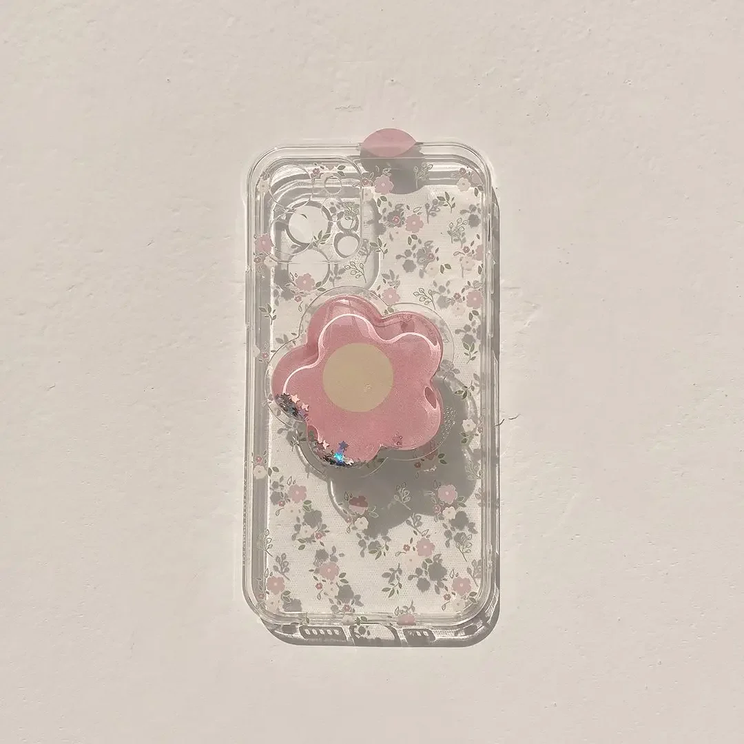 3D INS Flower Bracket Case for Samsung Galaxy S25 S24 S23 Ultra S22 Plus S25Ultra 5G S24FE A55 A54 A34 A35 A15 A16 A52 A53 Cover