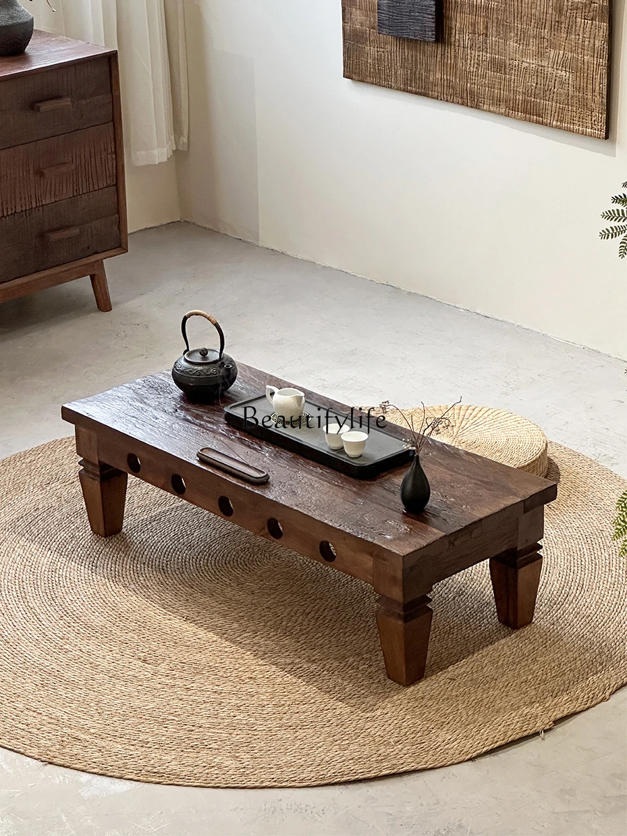 

Wabi Sandy wind solid wood coffee table retro living room old log table B & B