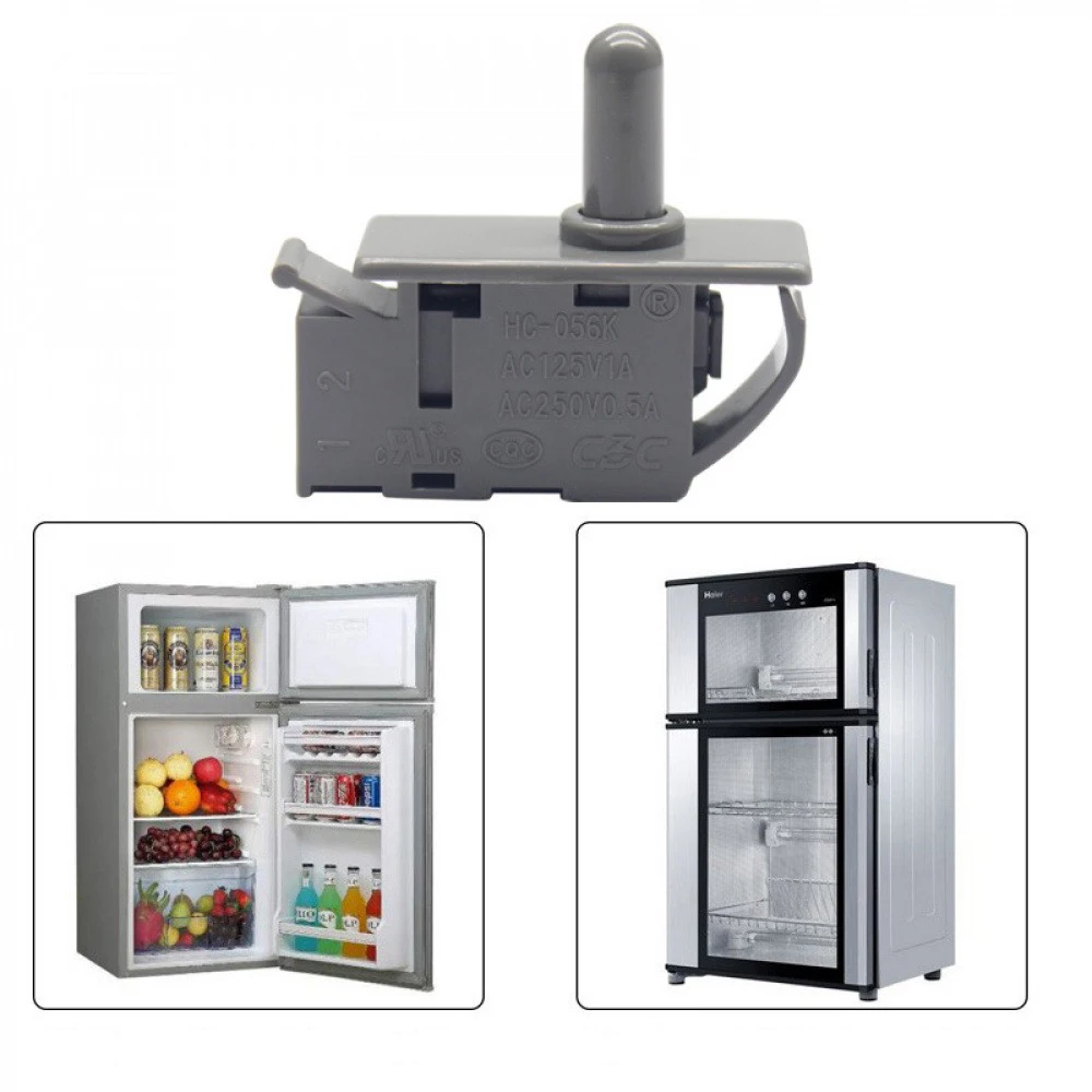 

Refrigerator Door Freezer Door Switch 1PCS 2Pin Refrigerator Spare Parts Door Light Control Normally Closing Push Button Switch