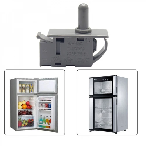 Interruptor de puerta de refrigerador, 1 Uds., 2 pines, repuestos de refrigerador, Control de luz de puerta, interruptor de botón normalmente cerrado