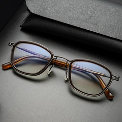 Classic Square Titanium Acetate Glasses Frame Men High-end Quality Ultralight Eyeglasses Women Vintage Luxury Brand Spectacles