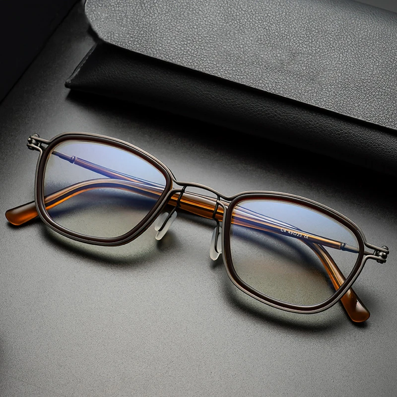 Classic Square Titanium Acetate Prescription Glasses Frame Men Optical Myopia Eyeglasses Women Vintage Luxury Brand Spectacles