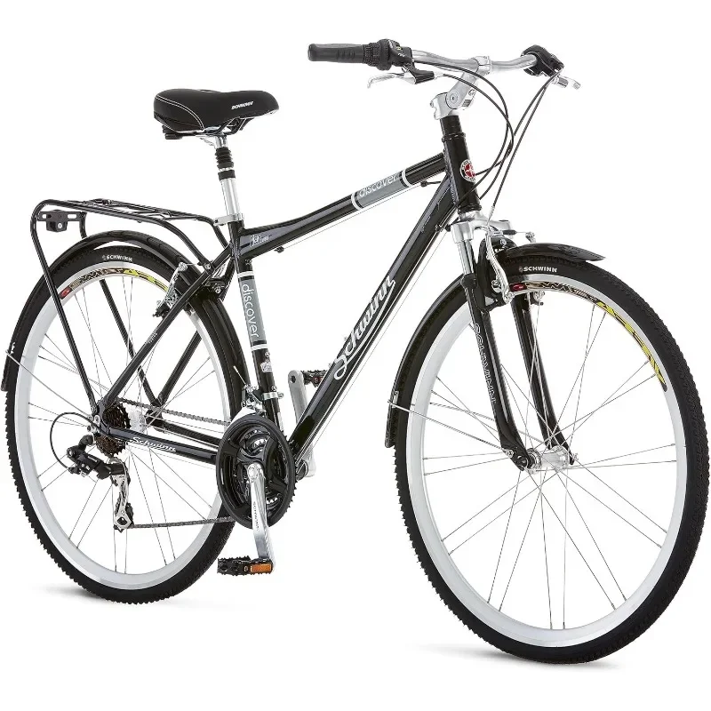 

Adult Hybrid Bike for Men and Women, 21-Speeds, Step-Through or Step-Over Frame, Front and Rear Fenders, Rear Cargo Rack