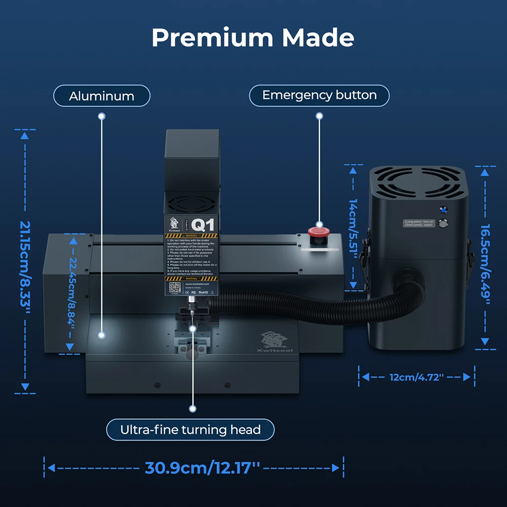 XWITZEAL Q1 rettificatrice automatica per Chip CNC per iPhone 13 14 15Pro Android Touch IC strumento di riparazione del telefono per lucidatura del