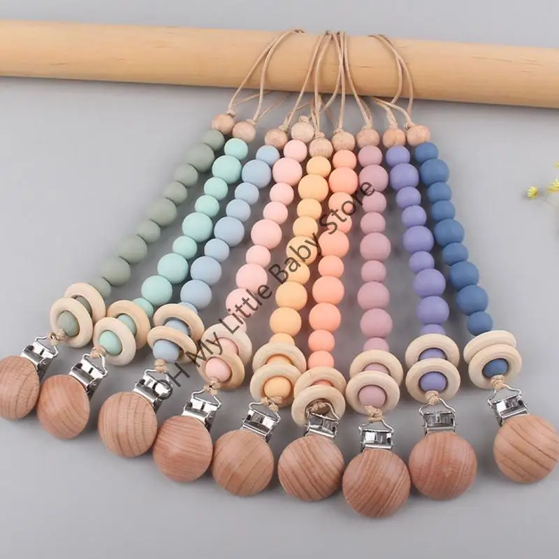 

M76C Зажим для детской соски-цепочки Прорезыватель для кормления Держатель пустышки Силиконовый зажим для цепи с шариками