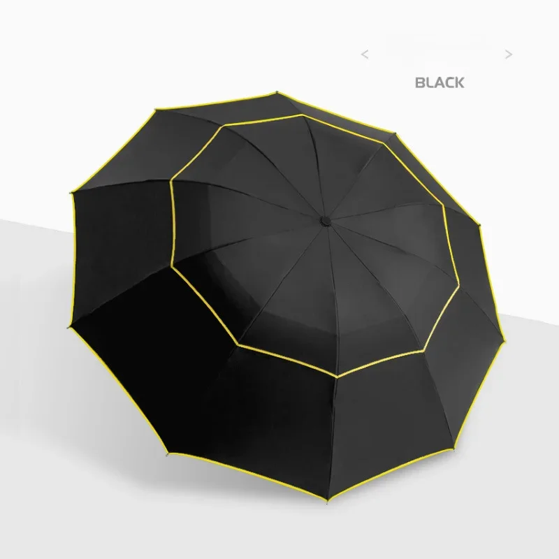 110cm Big Top Quality Umbrella Men Rain Woman Windproof Large Paraguas Male Women Sun 3 Floding Big Umbrella Outdoor Parapluie