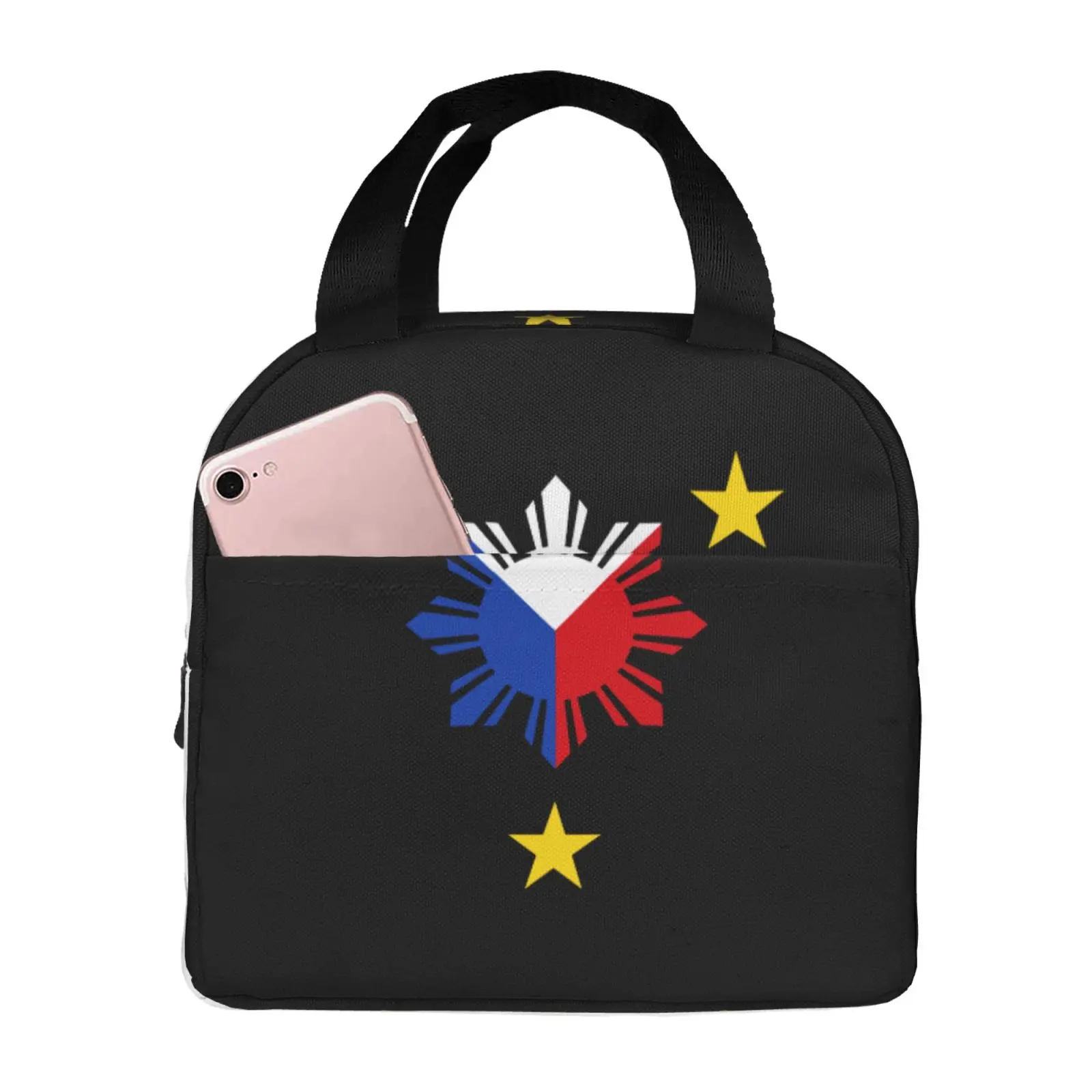 3 Stars and A Sun Philippines Flag Insulated Lunch Box Leak-proof Thermal Cooler Lunch Bag for Men Women Kids Work Trip Picnic