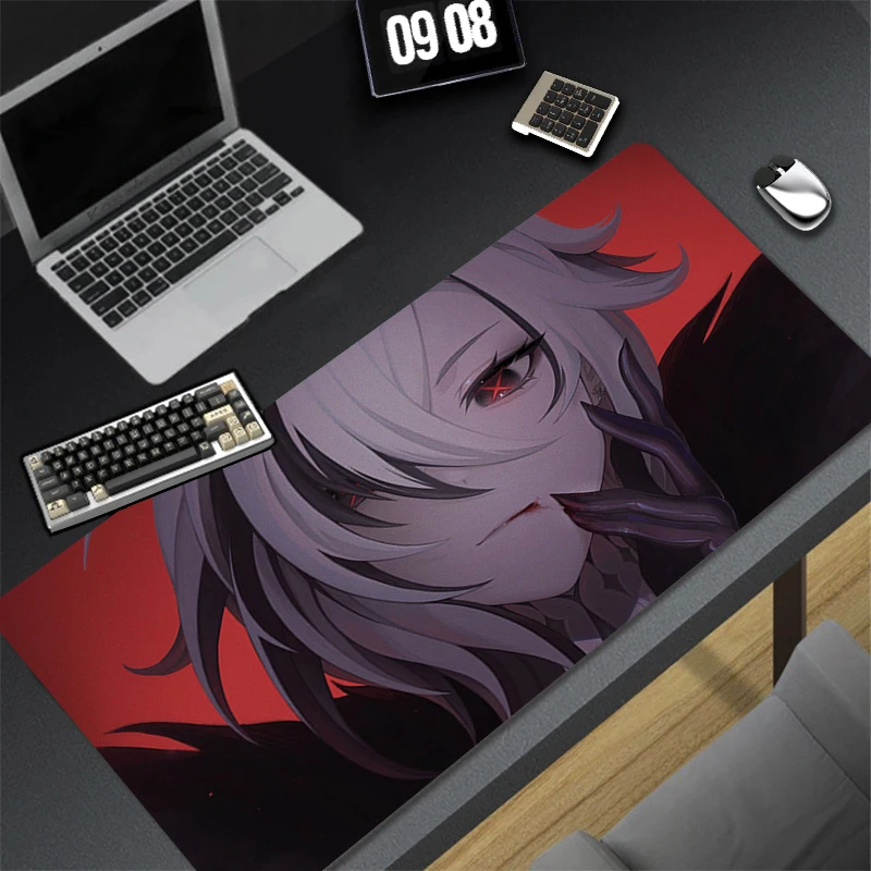 Computer Gaming Accessories G-genshin Impact Arlecchino Mousepad Office PC Mouse Pad Keyboard Pad Desk Decoracion Anime Desk Mat