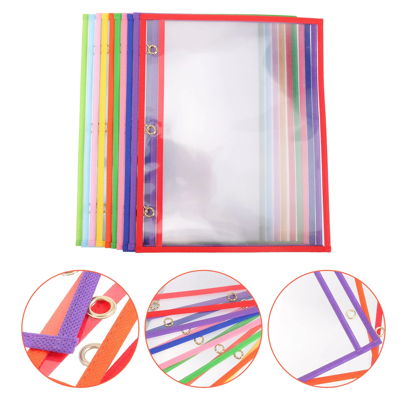 

10 Pcs Clear Dry Erase Files Pockets Worksheets Sleeves Office Bill Storage Bags Supplies Pvc Pouches