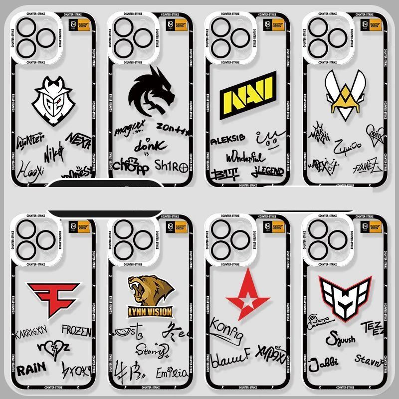 Popular game CSGO team Phone Case For iPhone 16 15 14 13 12 11 Mini Pro Max X XR XSMax 8 Plus SE20 Transparent Cover