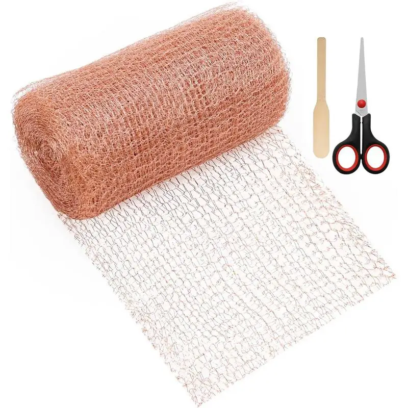 

copper wire mesh Roll Double Layer Copper Rustproof Mice Barrier Multifunctional Flexible Hole Covers Slug Barrier for Attic