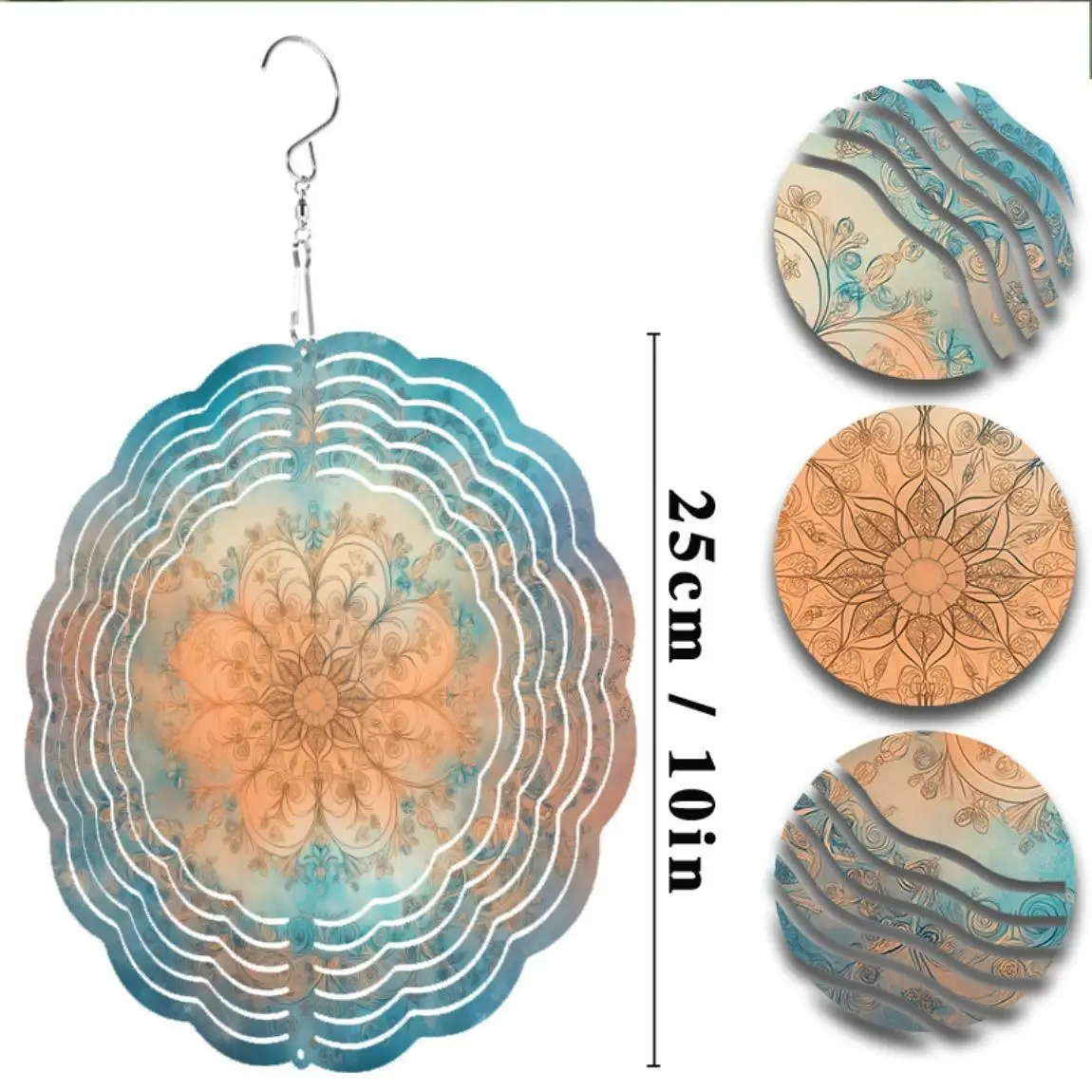 CIFBUY Solar Wind Chimes 360 Rotating Outdoor Garden Decor with Elegant Artistic Design, Unique Hanging Windchime Gift for Yard