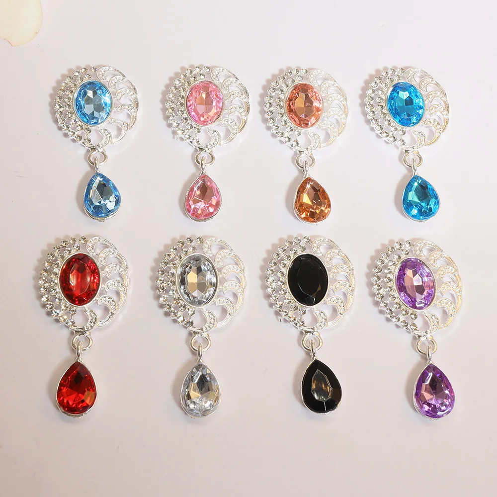 

New 25*48mm 10Pcs/Set Alloy Crystal Accessories Fashion Gorgeous Wedding Invitation Holiday Creative Decoration
