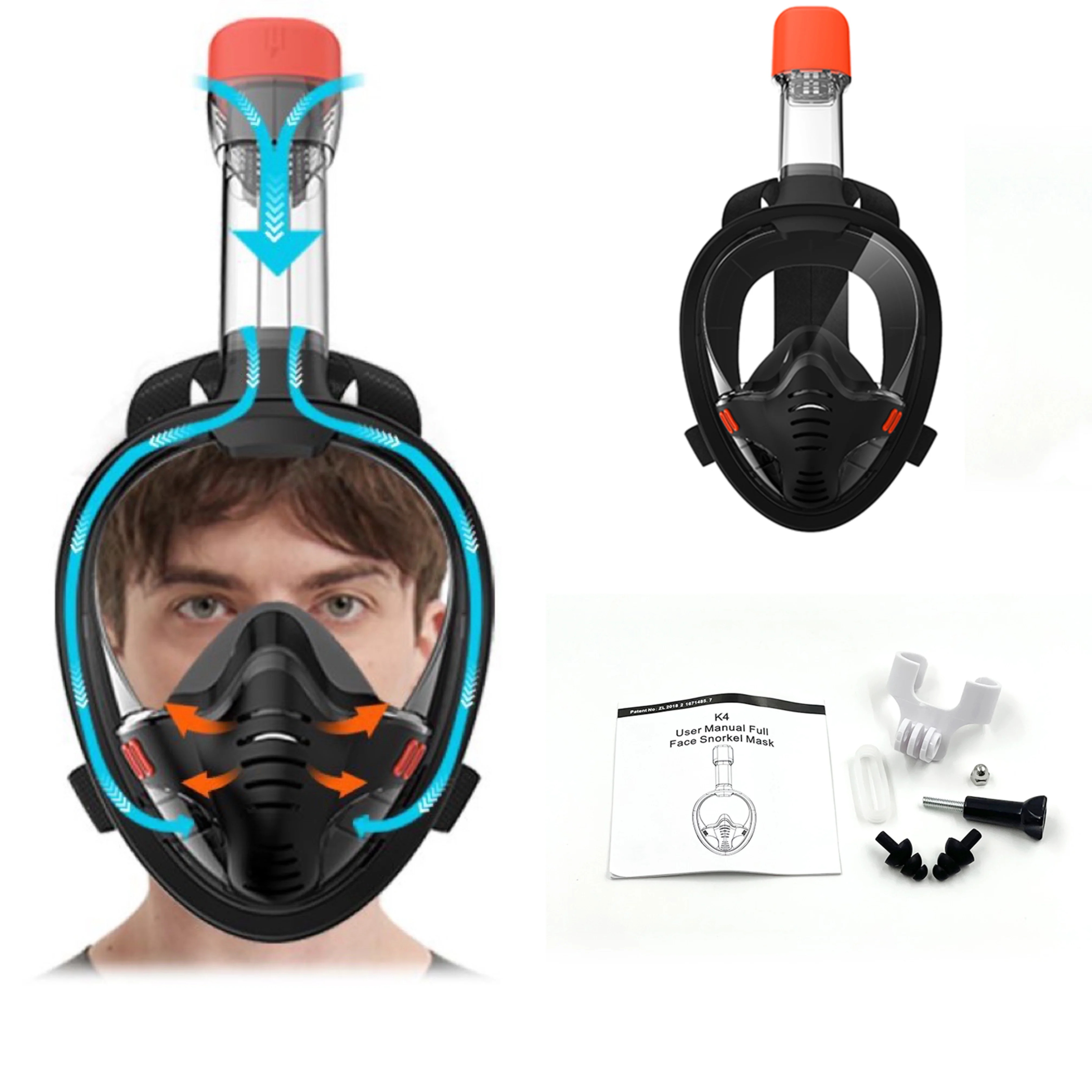 

HOT Underwater Snorkeling Full Face Diving Mask Anti Fog Scuba Swimming Masks Safe Upgrade Breathing Separation for Men Women