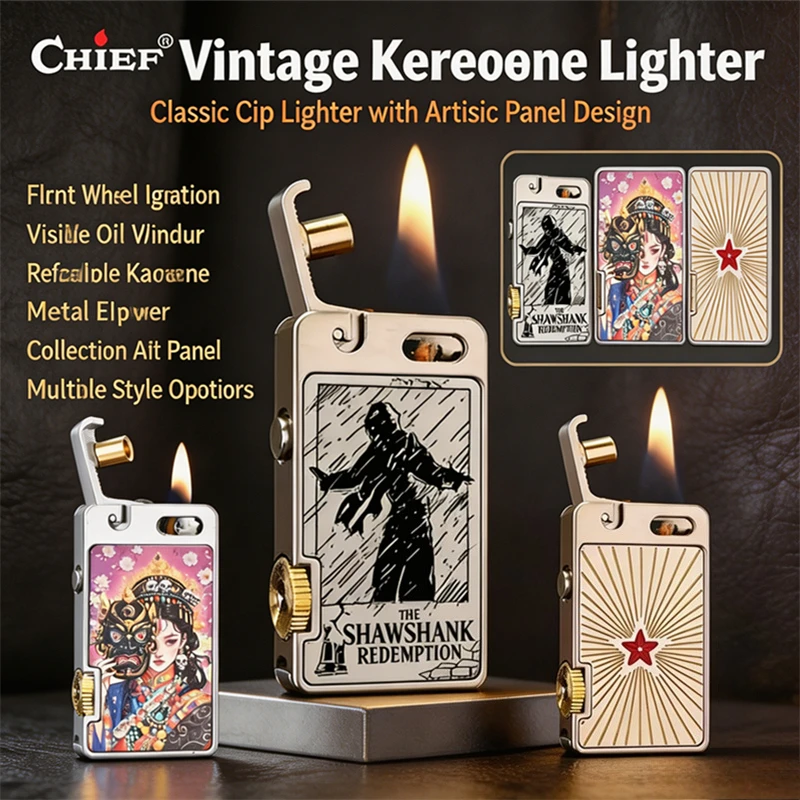 CHIEF Shawshank Redemption Ejection Torch Lighter - Windproof Metal, Collectible Creative Smoking Gift for Movie Enthusiasts