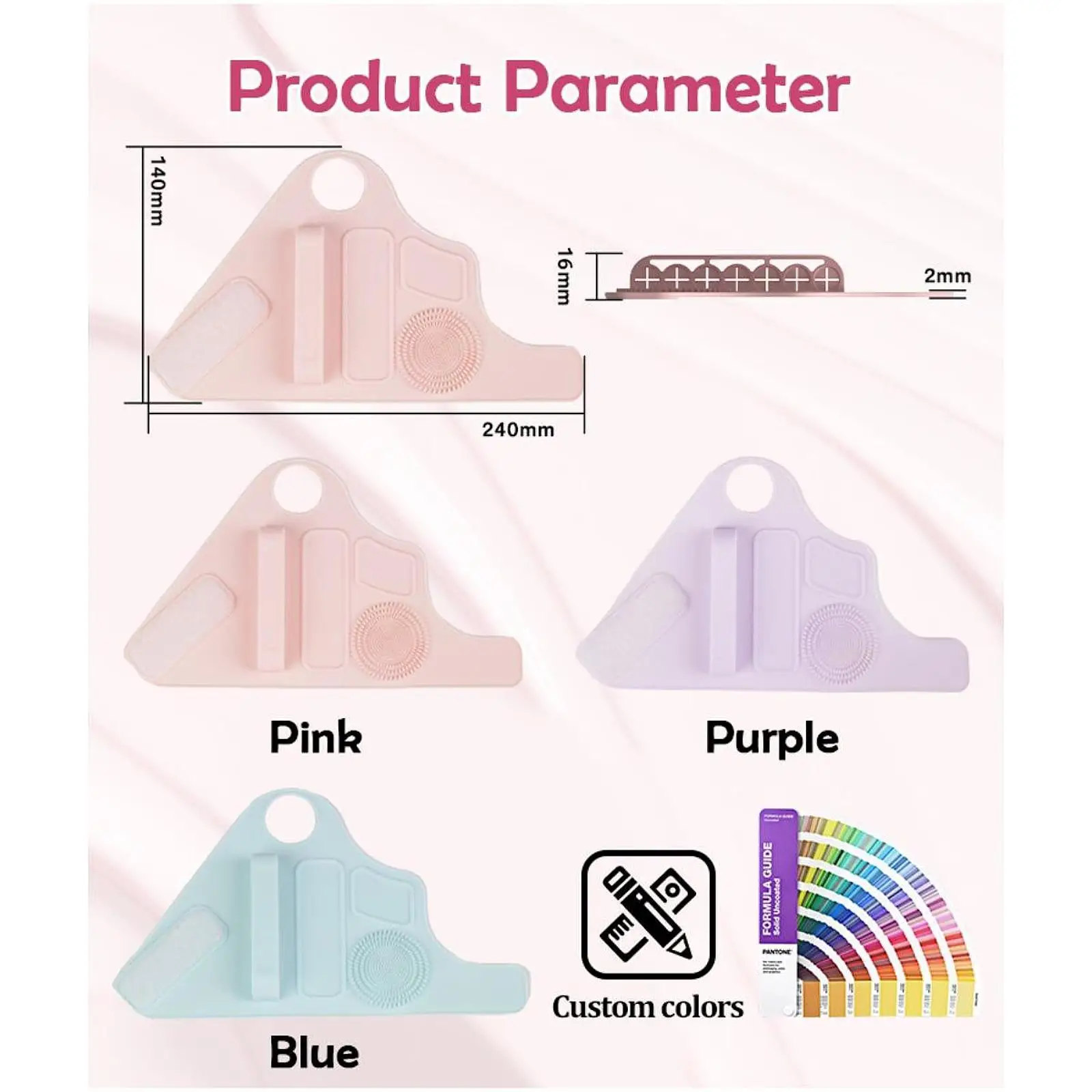 Almofada de maquiagem de silicone, escova leve de silicone, tapete de limpeza para ferramentas cosméticas, suprimentos de arte, pincel de pintura, delineador