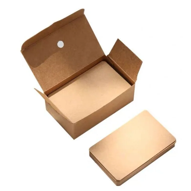 50-100pcs/box Kraft Paper Card Blank Business Card Message Thank You Card Writing Card Label Bookmark Learning Card