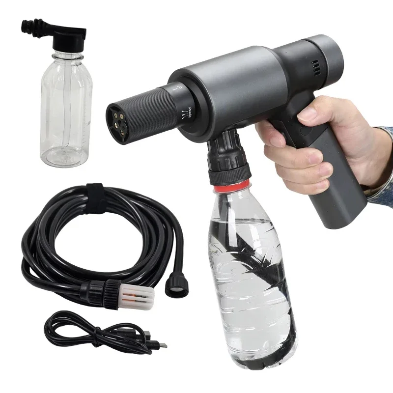

High pressure portable car washing machine household garden wireless battery cleaning gun with foam pot