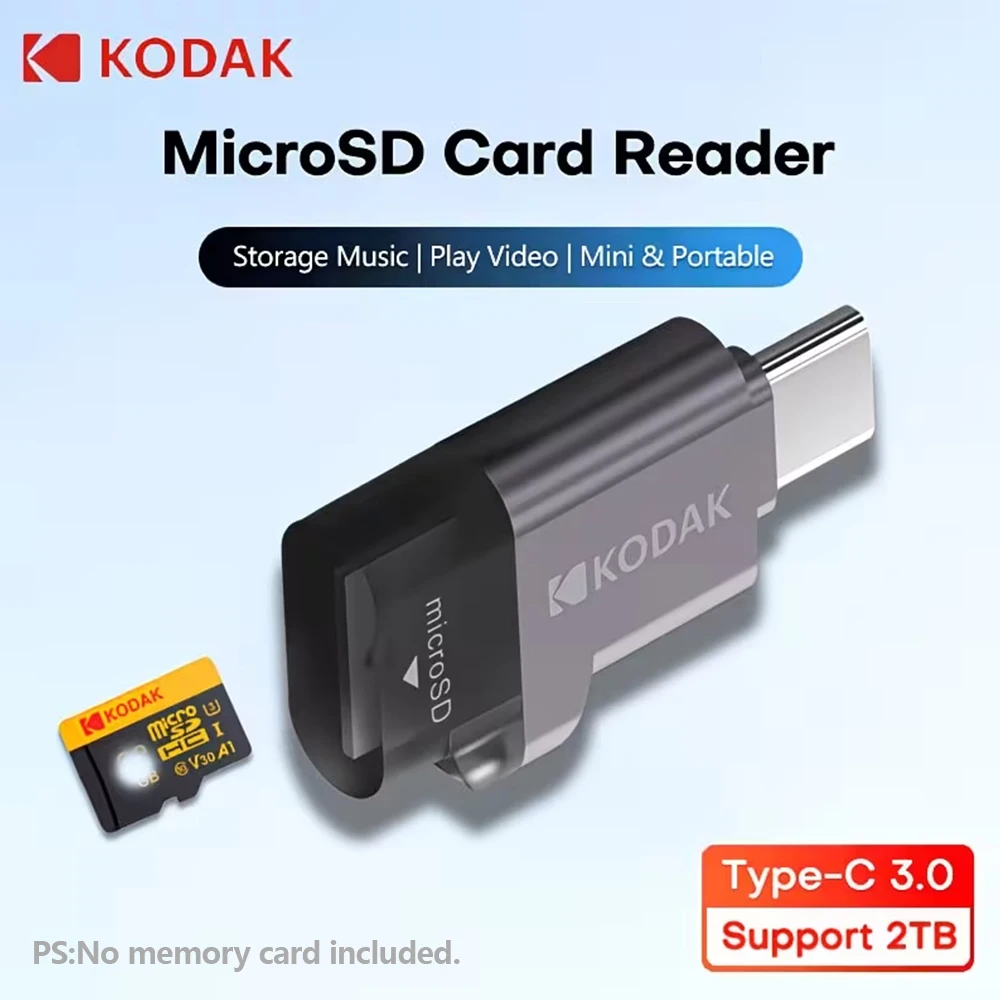 Kodak Type-C カードリーダー TF マイクロ SD カード高速伝送アダプター 最大 2TB の容量に対応