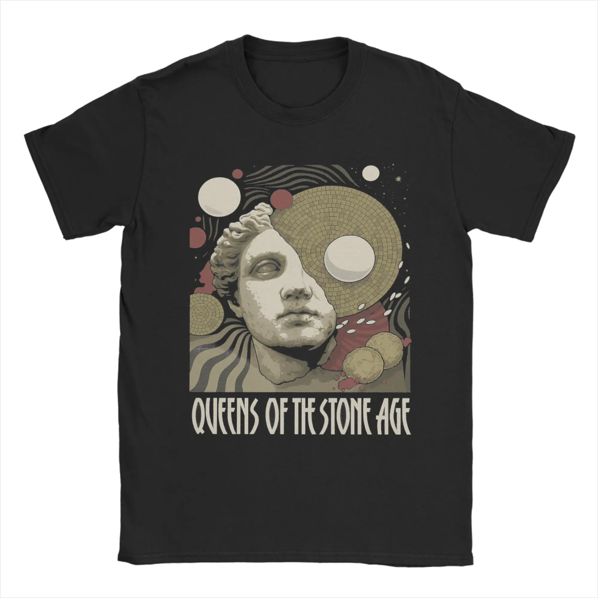 Oversized T Shirt Queens of the Stone Age Music Band Cotton T Shirts American Rock Music Tshirt for Male Short Sleeve Tops