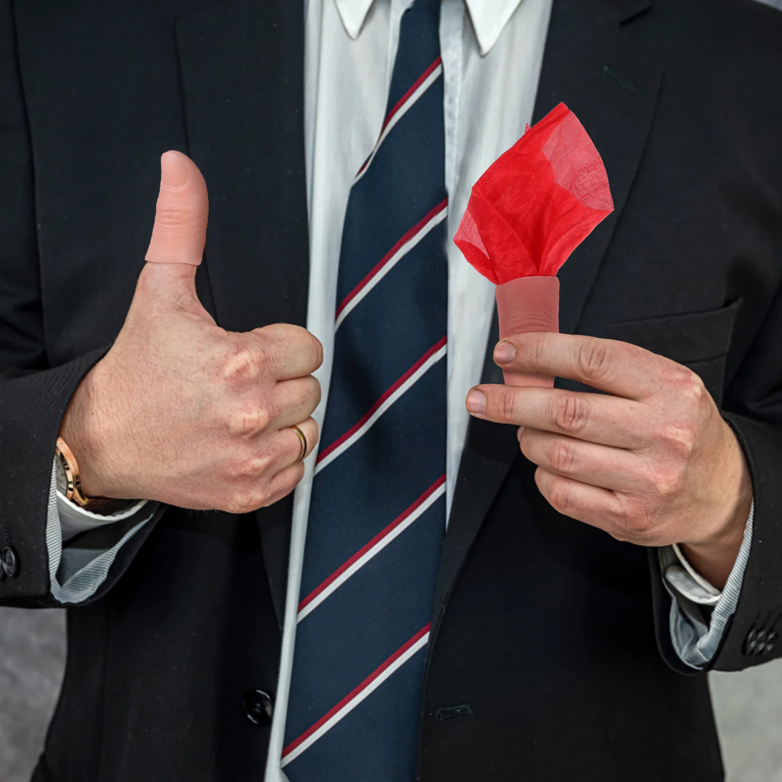 

6Sets Simulation Finger Cots Magician Tricks Fake Thumb Silk Scarves Stage Show Props Magician Tricks Trick Props