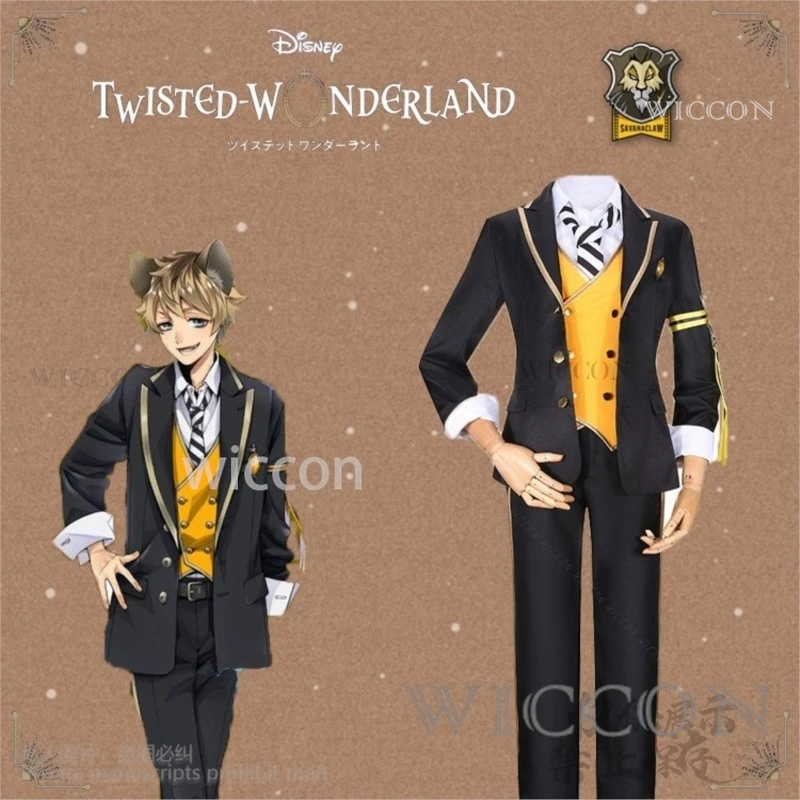 Anime Game Twisted-Wonderland Ruggie Bucchi Cosplay Costume Wig Savanaclaw School Uniform Suits Halloween Christmas Customized