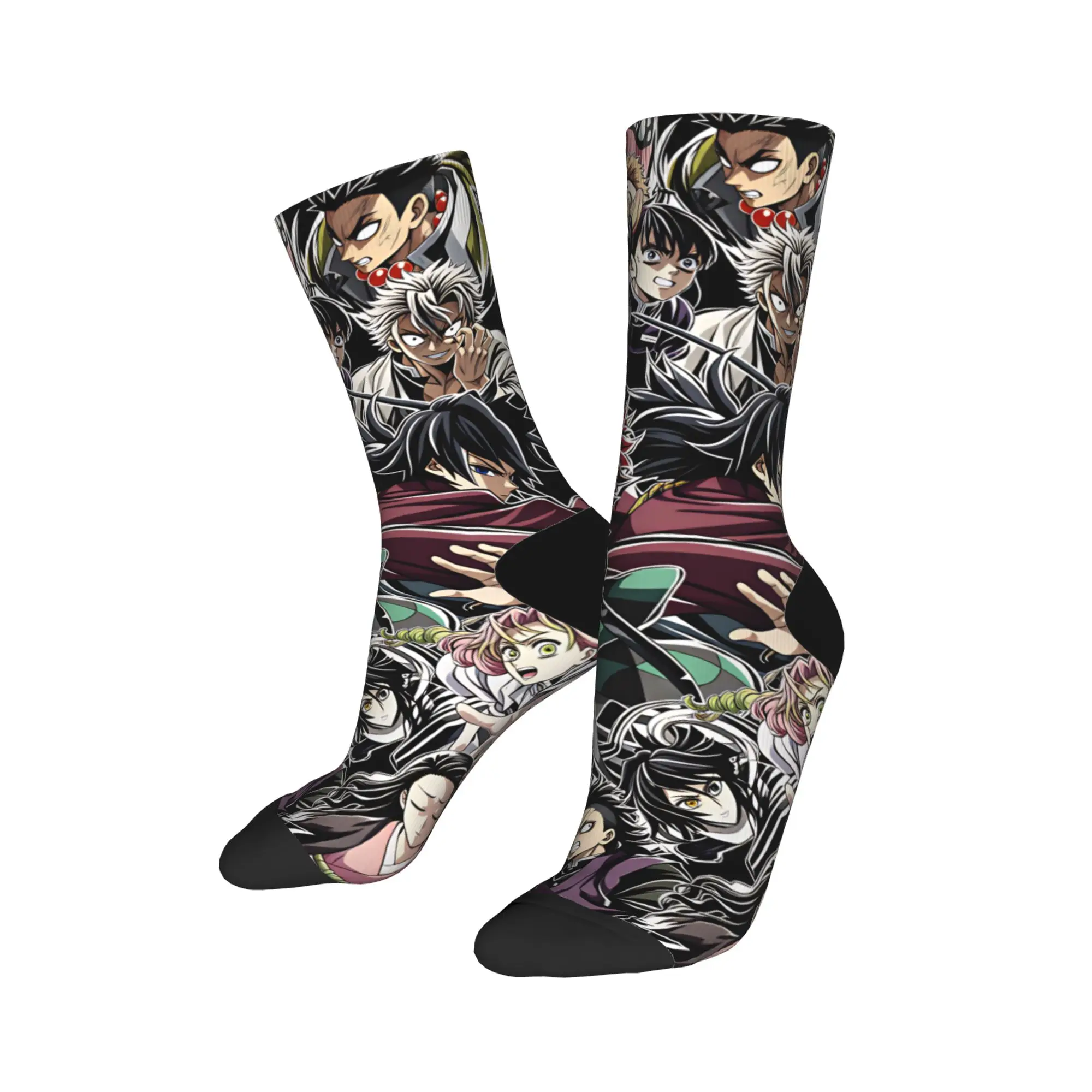 Demon Slayered Characters Stockings  Printed Funny Socks Autumn Anti-Slip Socks Couple Climbing Medium Soft Socks