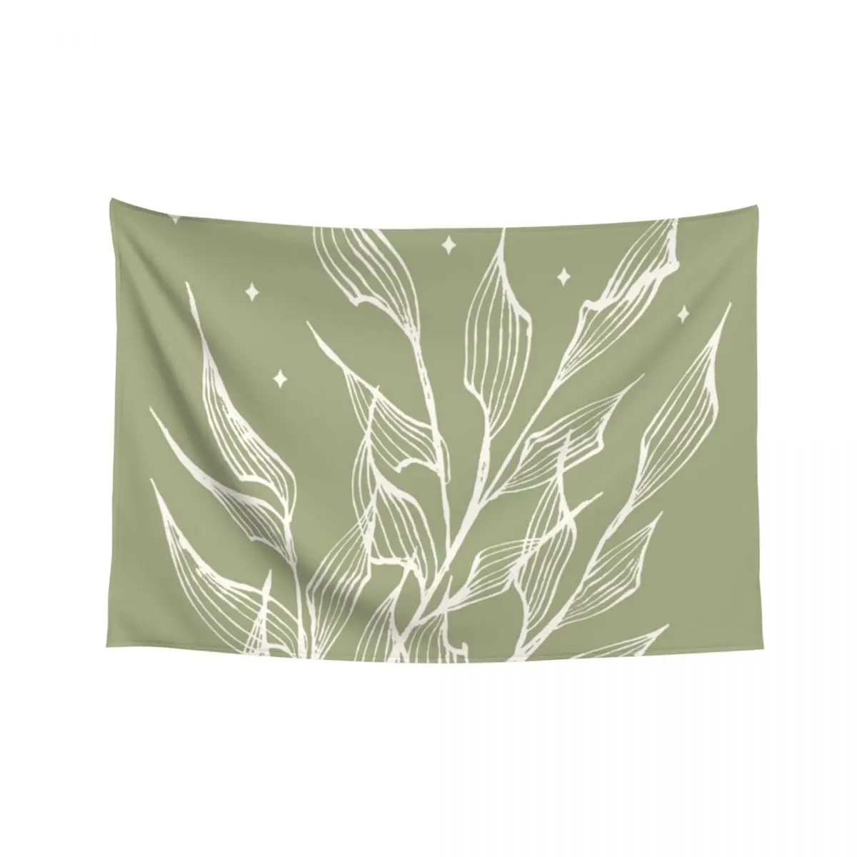 

Sage Green Leaves Tapestry Decorative Paintings Wall Deco Tapestry