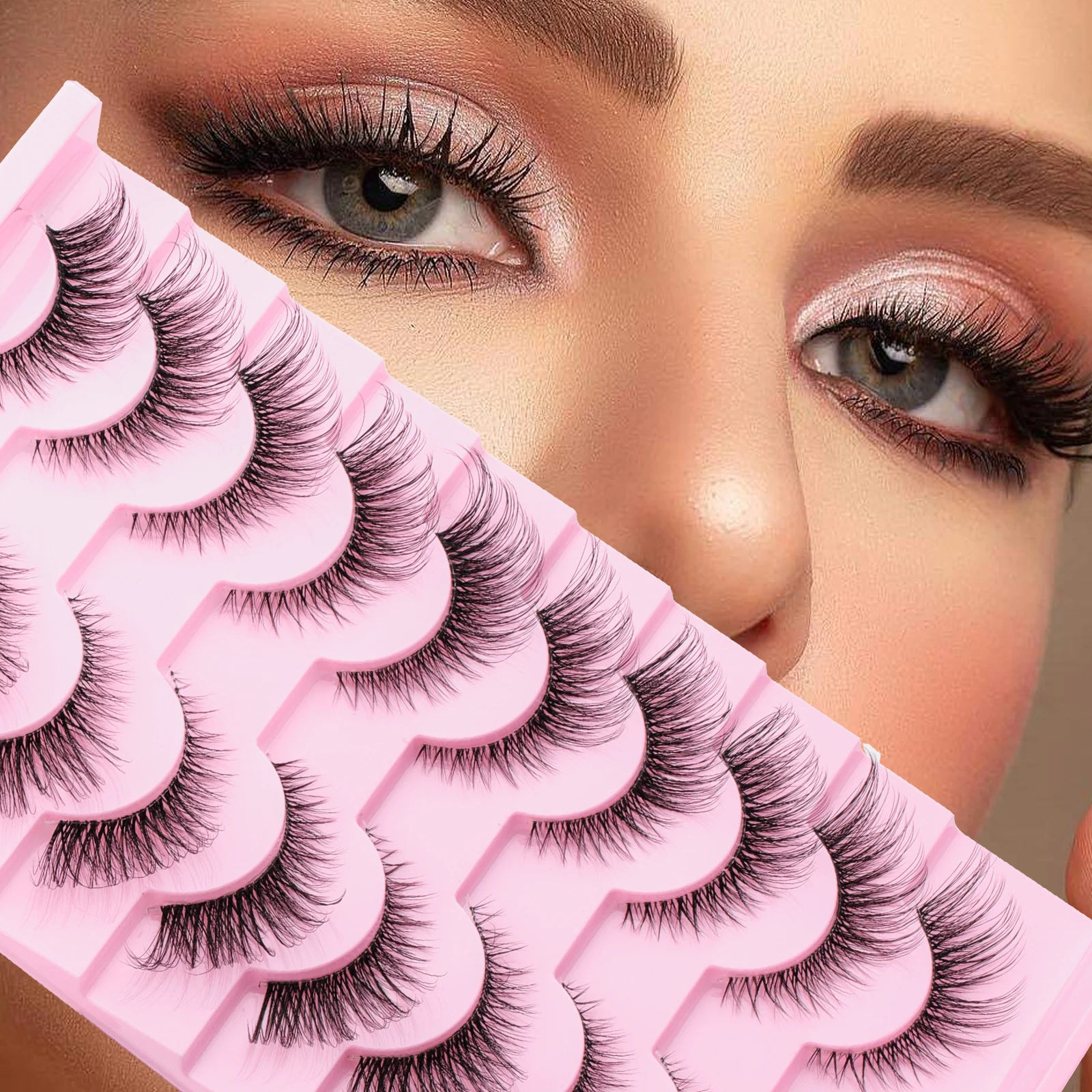 

FADVAN Pairs Cluster Eyelash Extension 5pcs/10pcs Mink Lashes Strip Lashes DIY Fluffy Fake Lashes Thick Faux Cils Makeup Women