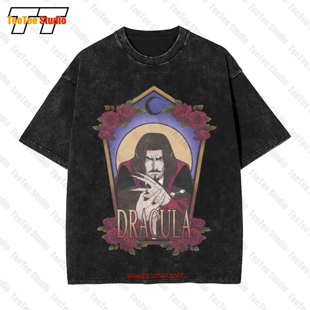 

Castlevania Men'S Dracula Rose Vintage Oversized T-Shirt XS3U