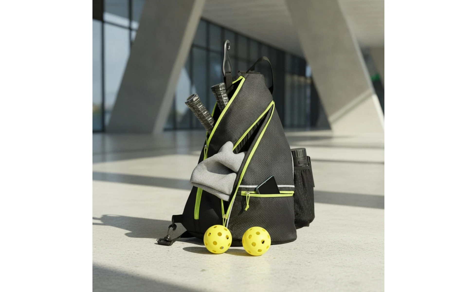 Pickleball Backpack Padded Pickleball Bag with Fence Hook Racket Sling Bag Lightweight Water-Resistant for Tennis Players