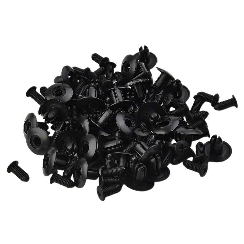 

100pcs 8mm Auto Plastic Fasteners for For fender Mounting Clips Used on Car Bumpers Doors Trunk Liners and Underbody Components