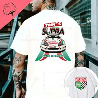 Castrol TOM'S Supras Racing Car Theme 100%Cotton Men Street Fashion Graphic T Shirts Summer Streetwear Short Sleeve GYM Tee Tops