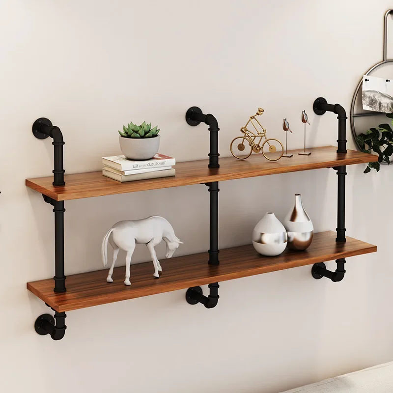 Multifunctional Retro Metal Wall Hanging Storage Holders Ironwork Metope Bookshelf, Home Organizer, Green Plant Decoration Frame