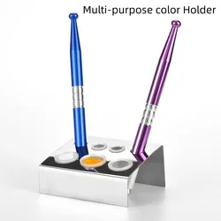 7 Holes Stainless Steel Tattoo Ink Cup Holder Stand Tattoo Tool Pigment Black Container Makeup Accessories for Body Art Supplies