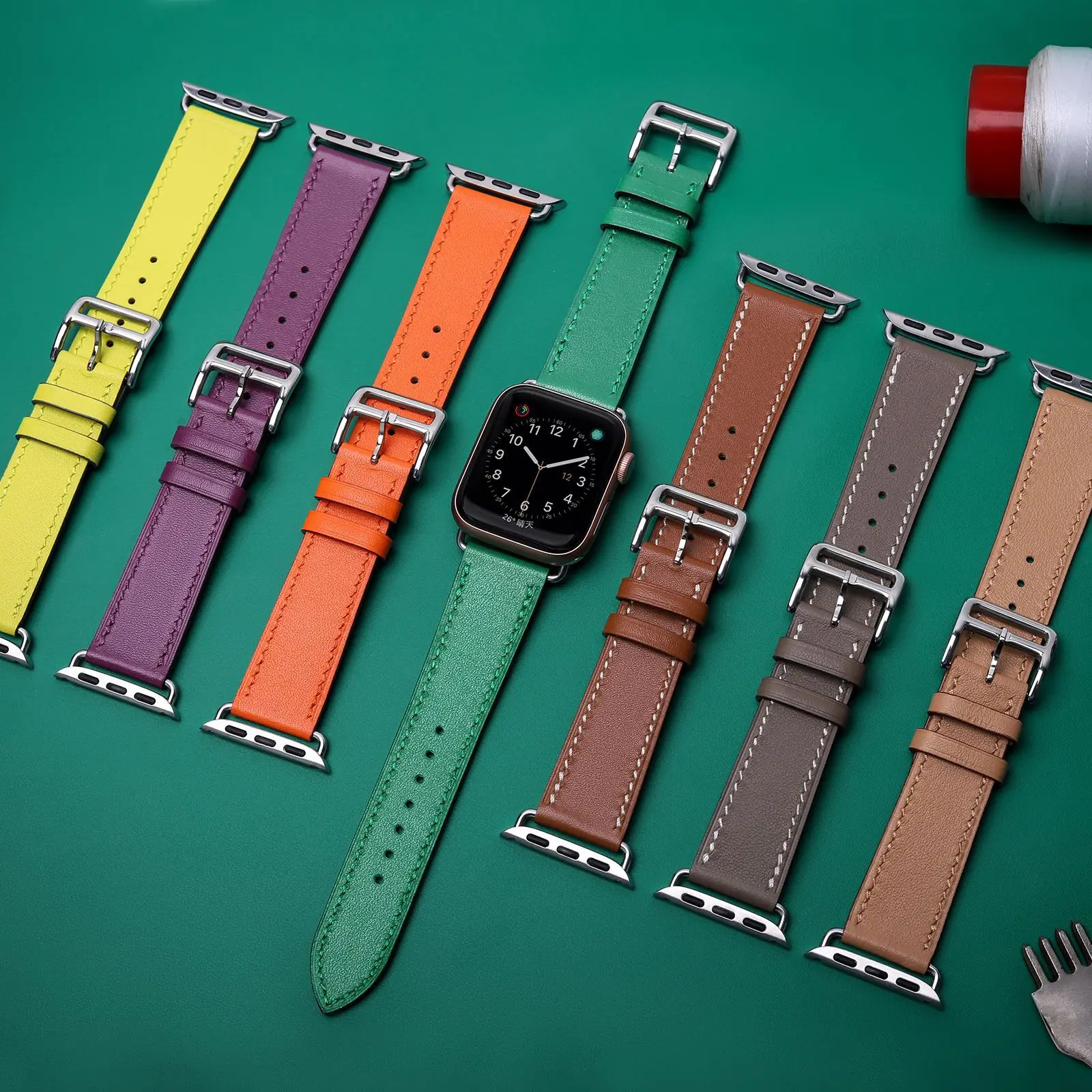 Echt leder armband für Apple Uhren armband 44mm 45mm 40mm 38mm 42mm Armband Loop Armband für Apple Watch Ultra2 1 49mm se 8 9
