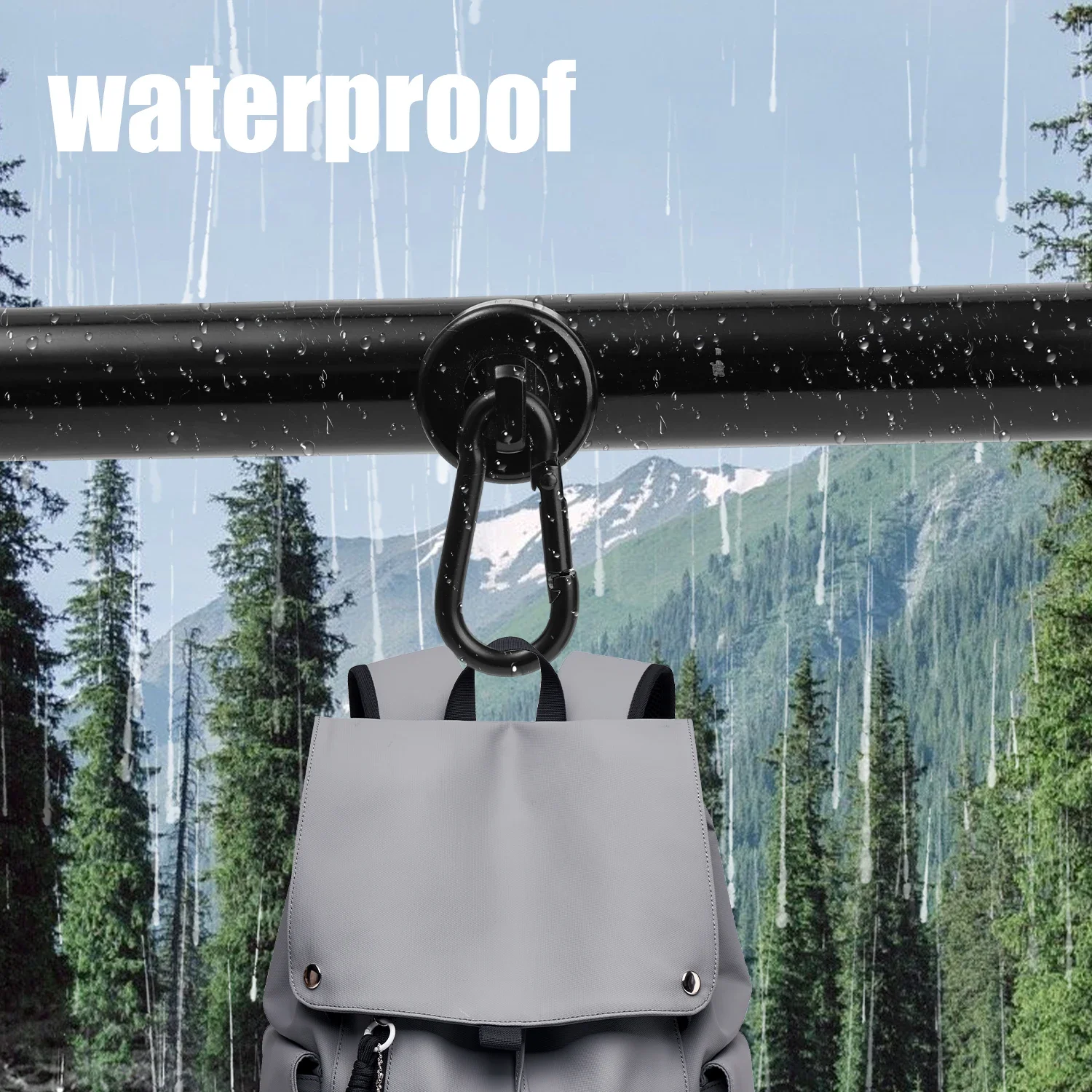 Heavy Duty Carabiner Magnetic Hooks 360°Rotating Strong  Magnet Ring Keychain Hanging Hook with Swivel Storage Rack