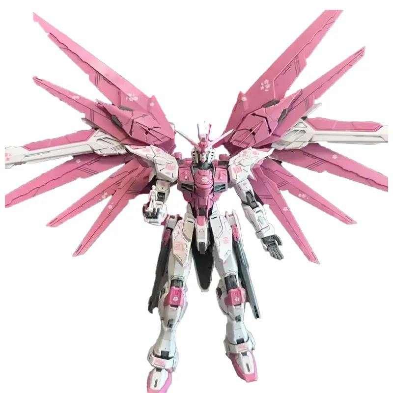 HG 1/144 ZGMF-X10A 신입생 자유 메카 조립 모델 액션 피규어 벚꽃 색상 구성 어린이 장난감 선물 장식