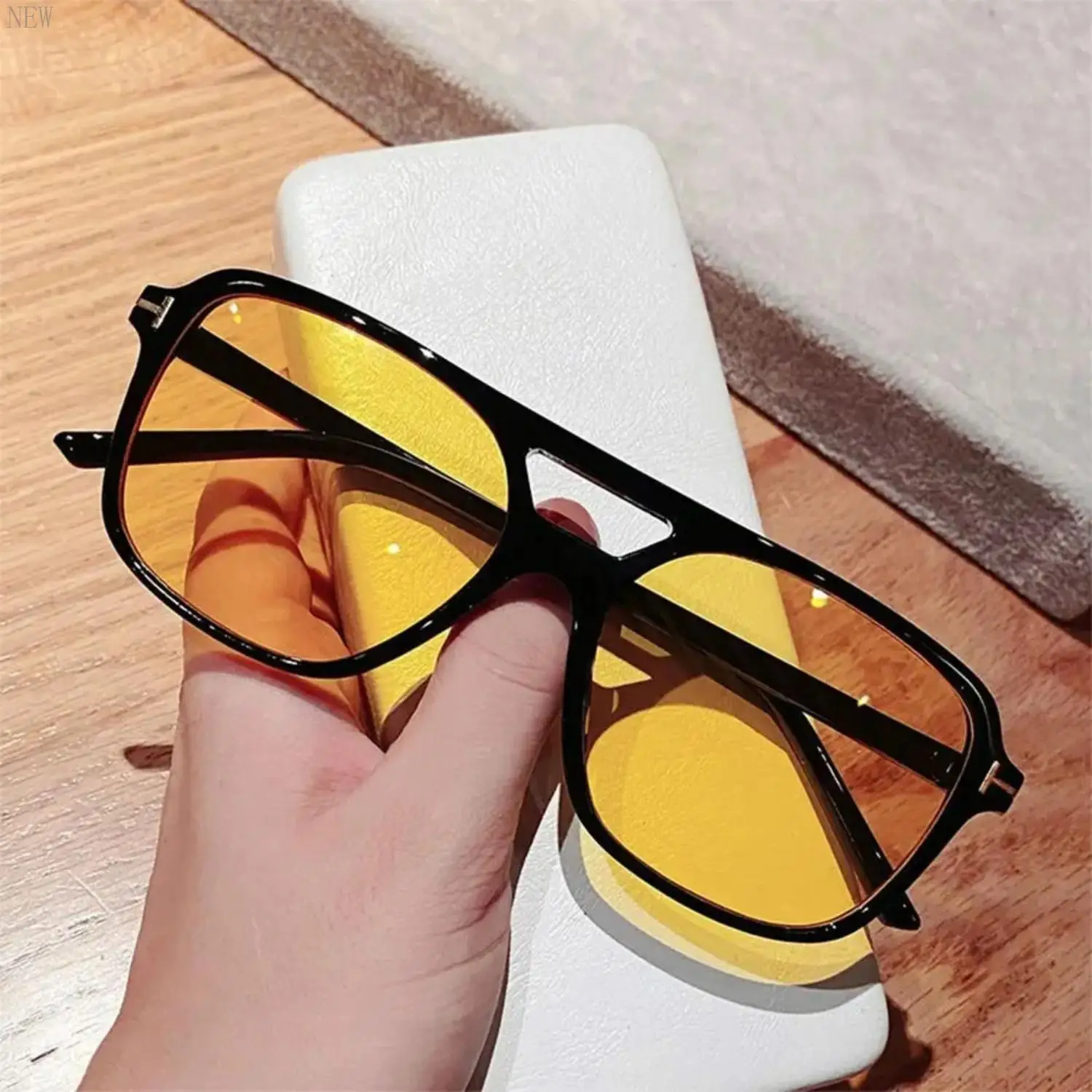 New Vintage Square Sunglasses  Women Men Retro Large Square Frame 70s Sun Glasses UV400 Protection  Shades Summer Eyeglasses