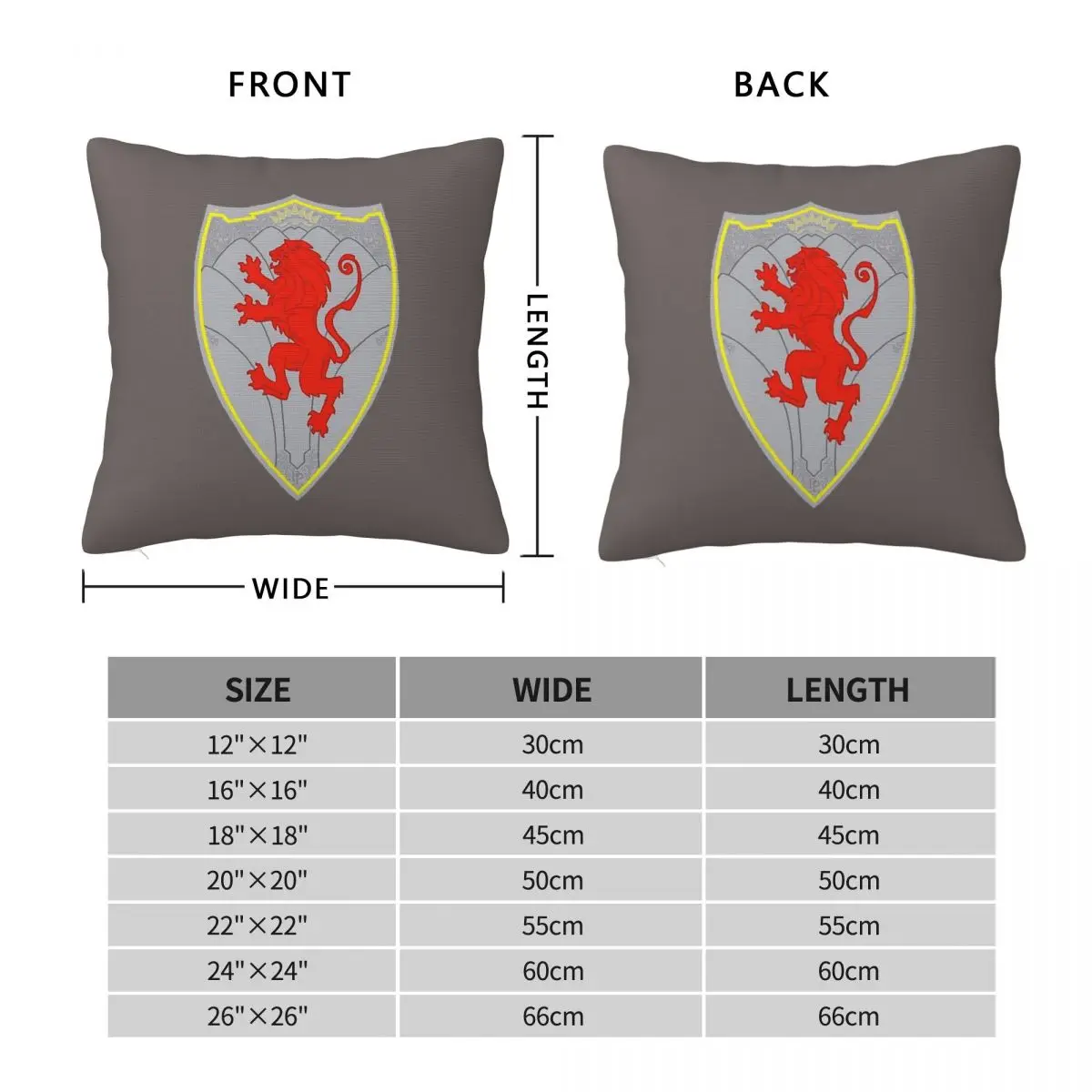 Narnia Peter's Shield Square Pillowcase Polyester Linen Velvet Printed Zip Decor Pillow Case Car Cushion Case