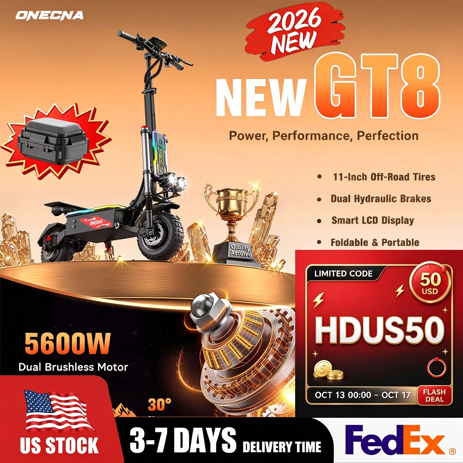 60V 5600W Dual Motor Electric Scooter - ONECNA NEW GT8PRO Adult Electric Scooter,